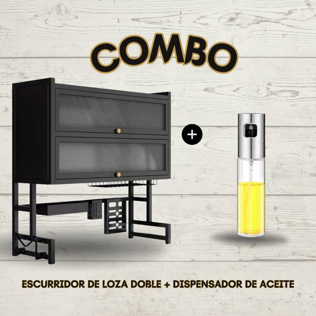 Escurridor de Loza Doble + Dispensador
